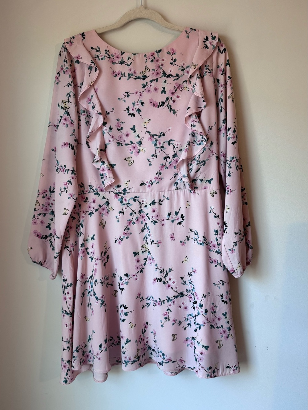 Atmosphere Blush Pink Floral Ruffle Dress